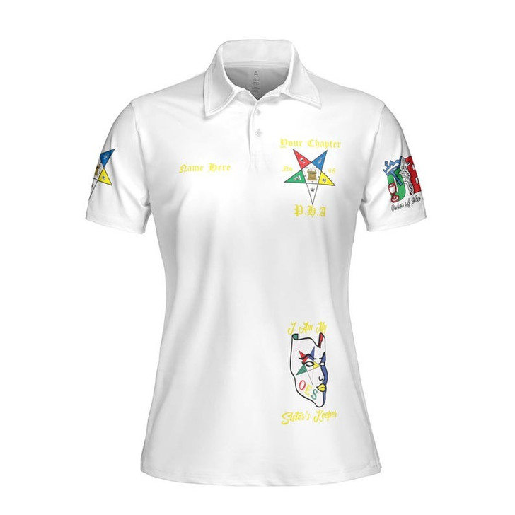 Custom Chapter Name OES Order of the Eastern Star Masonic My Sisters Keeper 3D Women Polo Shirt Size S-5XL