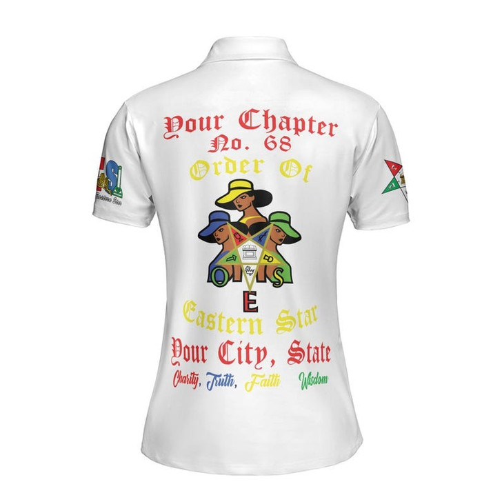 Custom Chapter Name OES Order of the Eastern Star Masonic My Sisters Keeper 3D Women Polo Shirt Size S-5XL