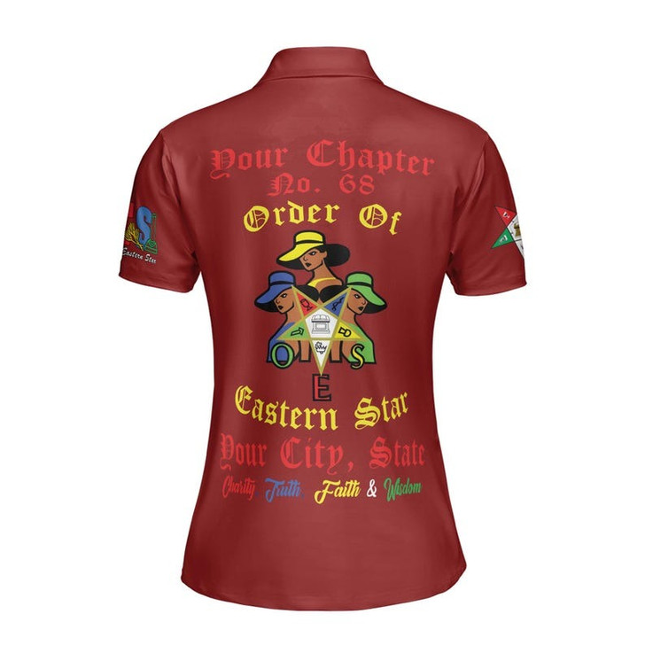 Custom Chapter Name OES Order of the Eastern Star Masonic My Sisters Keeper 3D Women Polo Shirt Size S-5XL