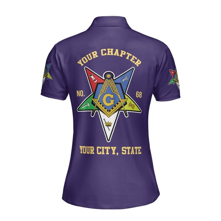 Custom Name Order of the Eastern Star Masonic Lodge OES 3D Women Polo Shirt Size S-5XL
