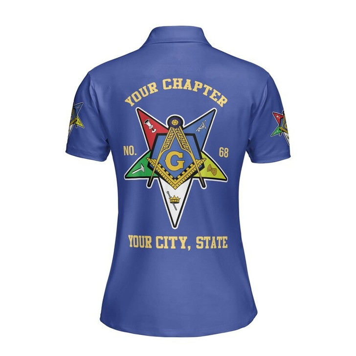 Custom Name Order of the Eastern Star Masonic Lodge OES 3D Women Polo Shirt Size S-5XL