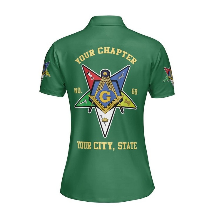 Custom Name Order of the Eastern Star Masonic Lodge OES 3D Women Polo Shirt Size S-5XL
