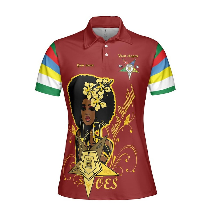 Custom Chapter Name OES Order Of The Eastern Star Destined To Shine Color Block Women's Polo Shirt Size S-5XL