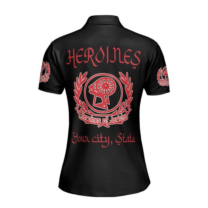 Custom Name Heroines Of Jericho Masonic Lodge HOJ Women's Polo Shirt Size S-5XL