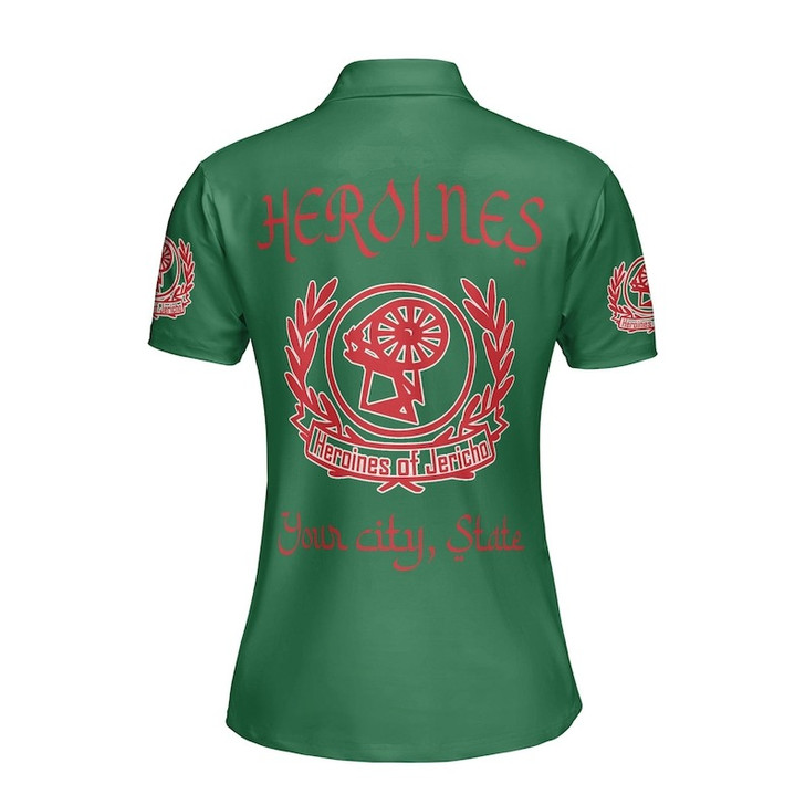 Custom Name Heroines Of Jericho Masonic Lodge HOJ Women's Polo Shirt Size S-5XL