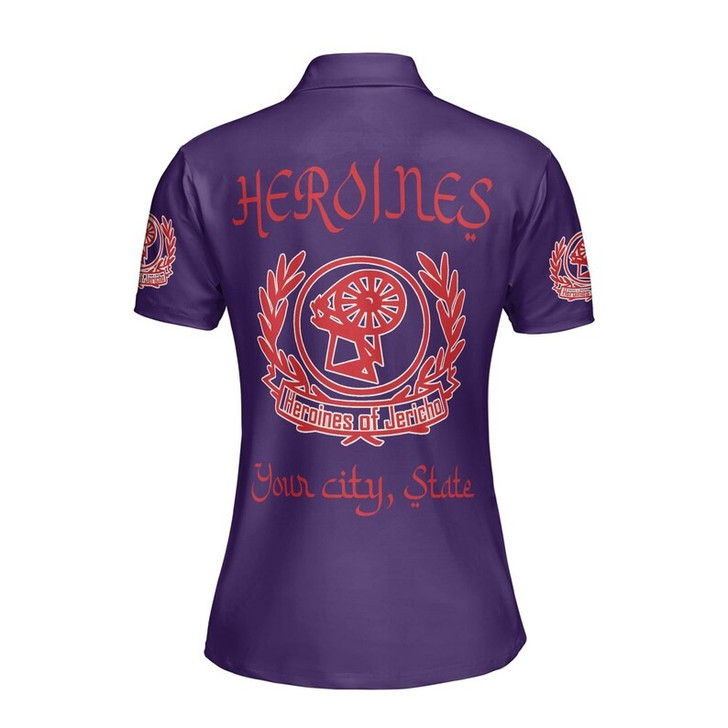 Custom Name Heroines Of Jericho Masonic Lodge HOJ Women's Polo Shirt Size S-5XL