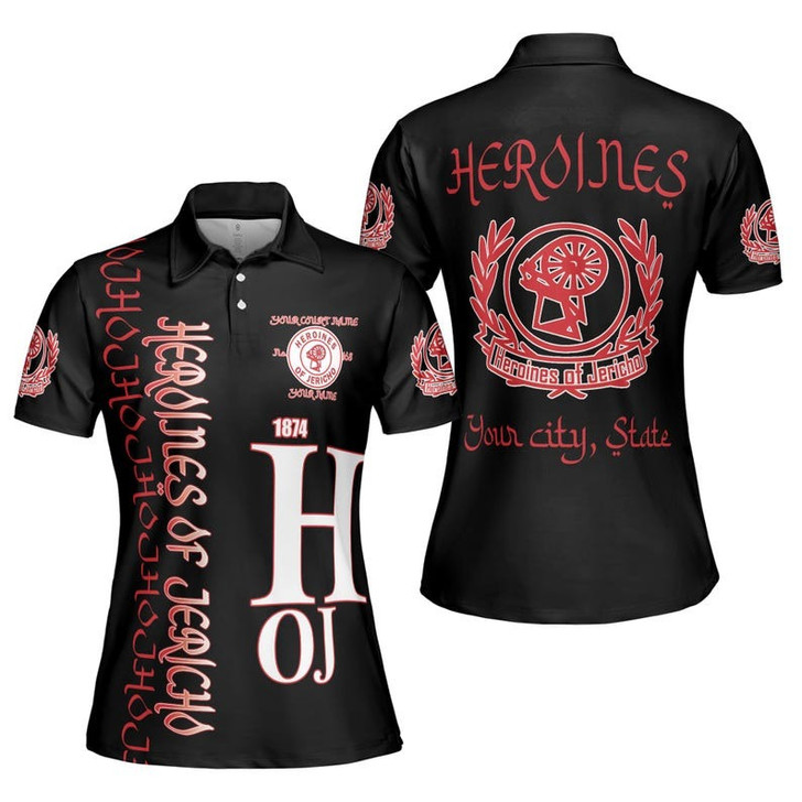 Custom Name Heroines Of Jericho Masonic Lodge HOJ Women's Polo Shirt Size S-5XL