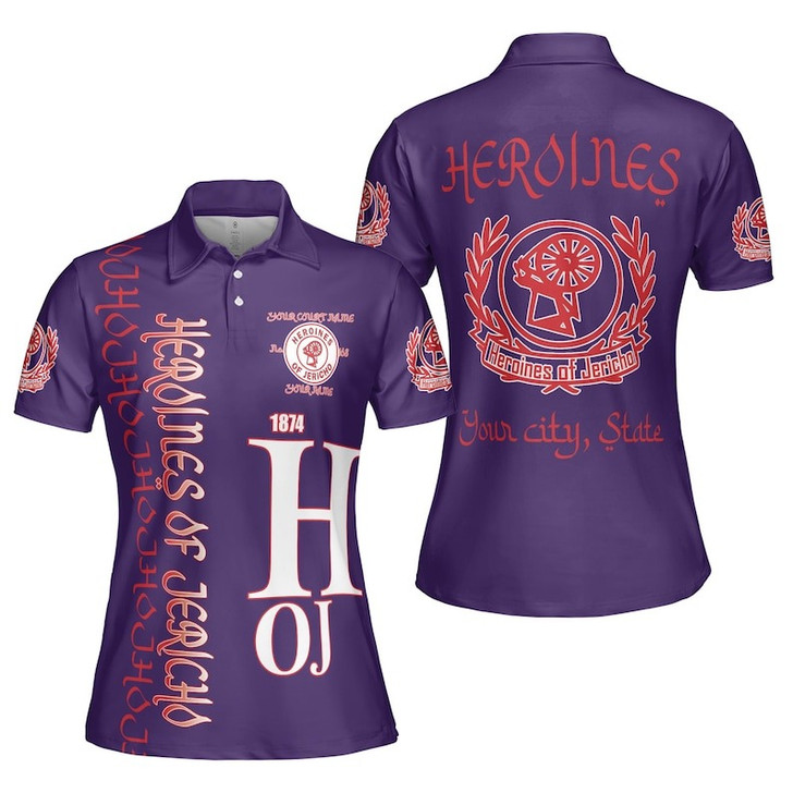 Custom Name Heroines Of Jericho Masonic Lodge HOJ Women's Polo Shirt Size S-5XL