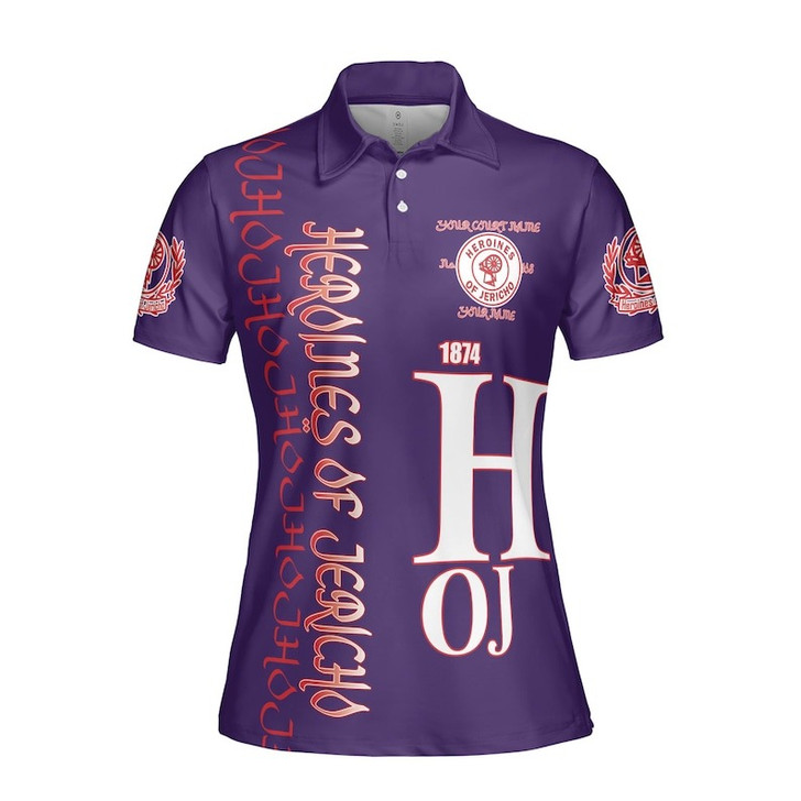 Custom Name Heroines Of Jericho Masonic Lodge HOJ Women's Polo Shirt Size S-5XL