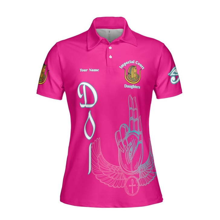 Personalized Court Name DOI Egyptian Ancient Goddess All Seeing Eye 3D Women Polo Shirt Size S-5XL