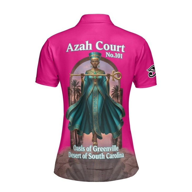 Personalized Court Name DOI Divine Ruler Shriners AEAONMS 3D Women Polo Shirt Size S-5XL
