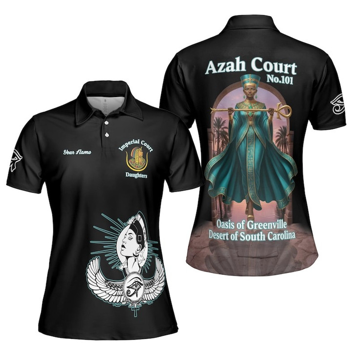 Personalized Court Name DOI Divine Ruler Shriners AEAONMS 3D Women Polo Shirt Size S-5XL