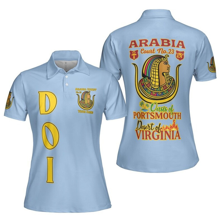 Personalized Court Name DOI Daughters Of Isis Shriners AEAONMS 3D Women Polo Shirt Size S-5XL