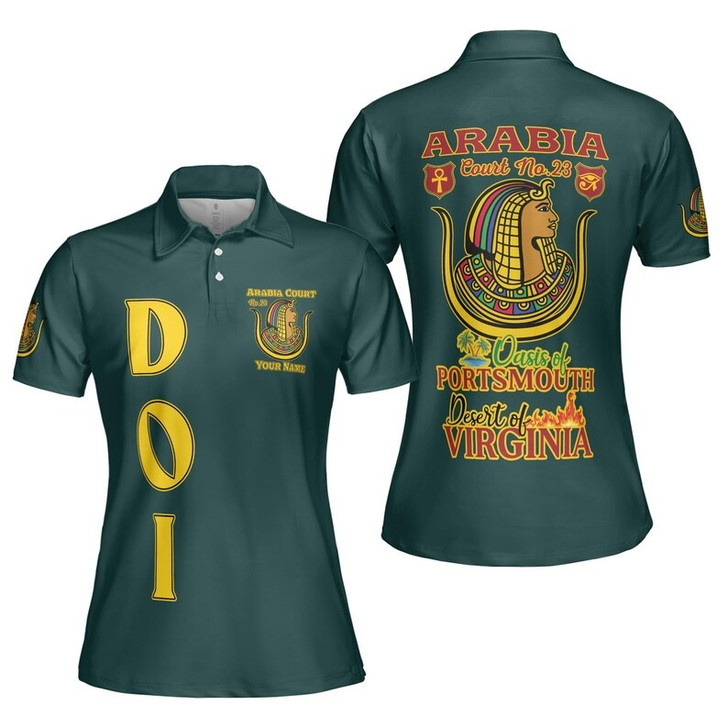 Personalized Court Name DOI Daughters Of Isis Shriners AEAONMS 3D Women Polo Shirt Size S-5XL