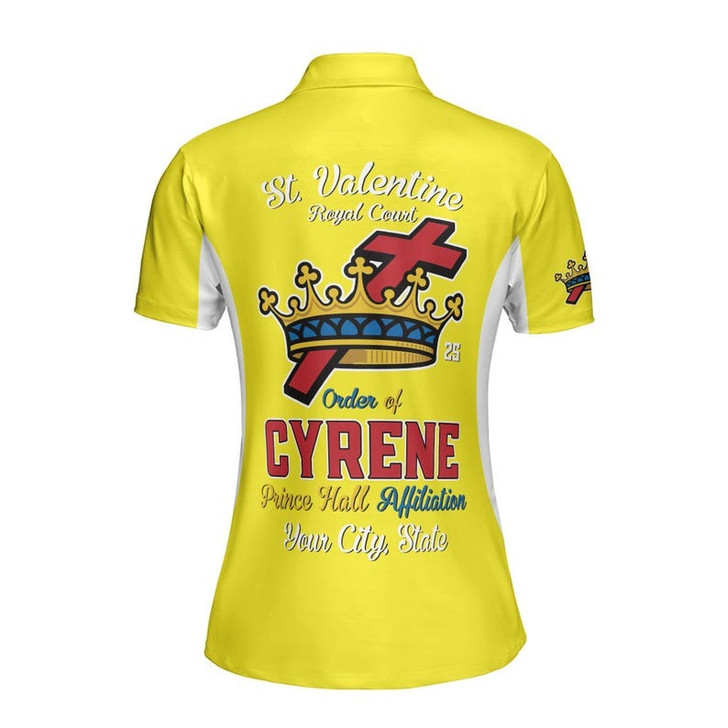 Personalized Court Name Order of the Cyrene Crusaders Prince Hall Affiliation 3D Women Polo Shirt Size S-5XL
