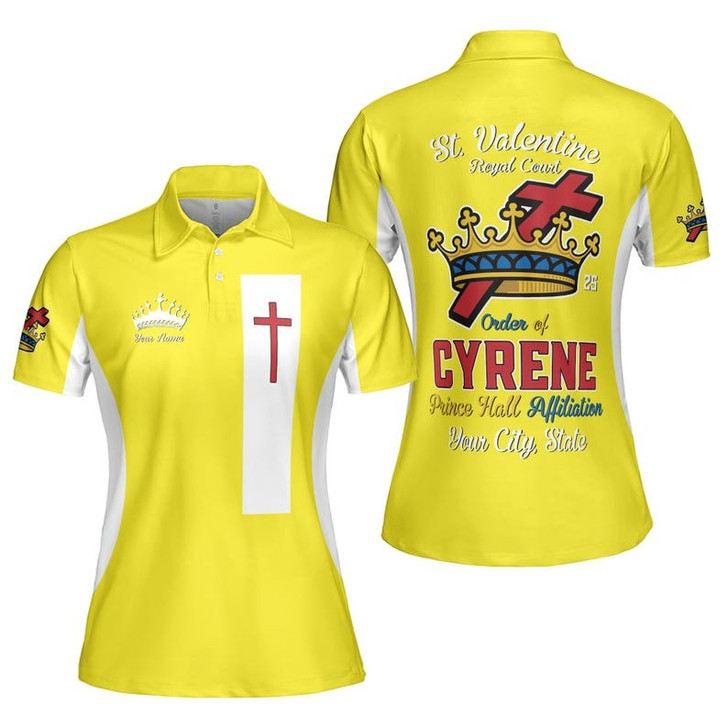Personalized Court Name Order of the Cyrene Crusaders Prince Hall Affiliation 3D Women Polo Shirt Size S-5XL