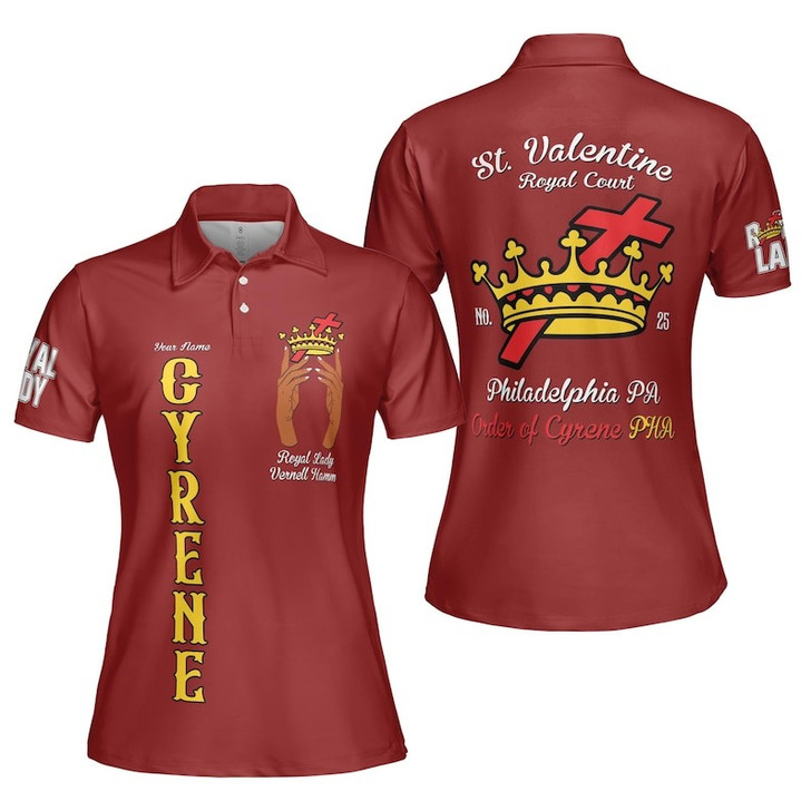 Personalized Court Name Order of the Cyrene Crusaders Freemason 3D Women Polo Shirt Size S-5XL