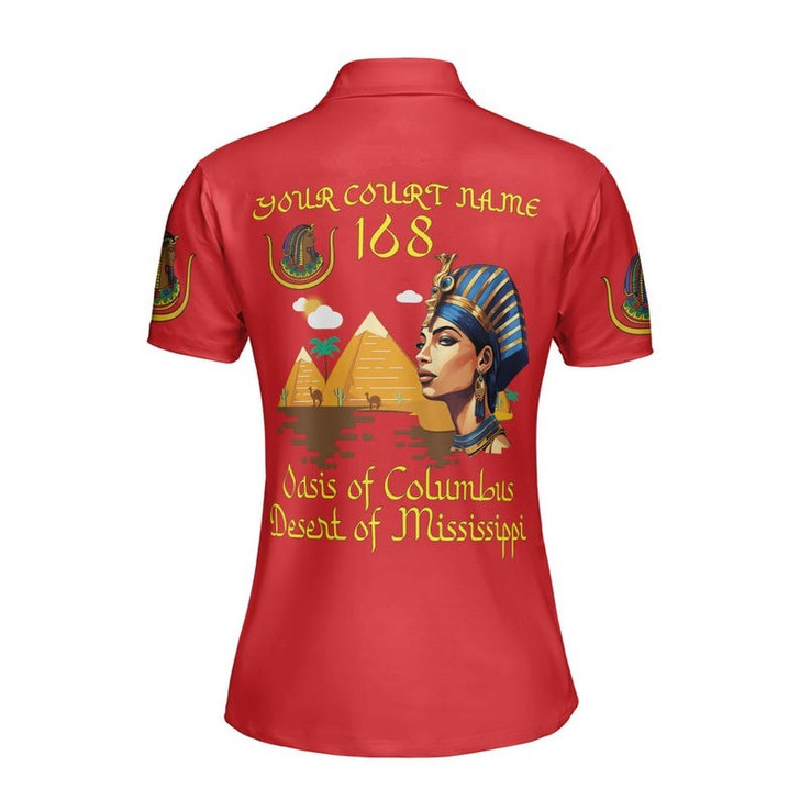 Custom Court Name Imperial Court Pyramid Egyptian Queen Patriotic Women's Polo Shirt S-5XL