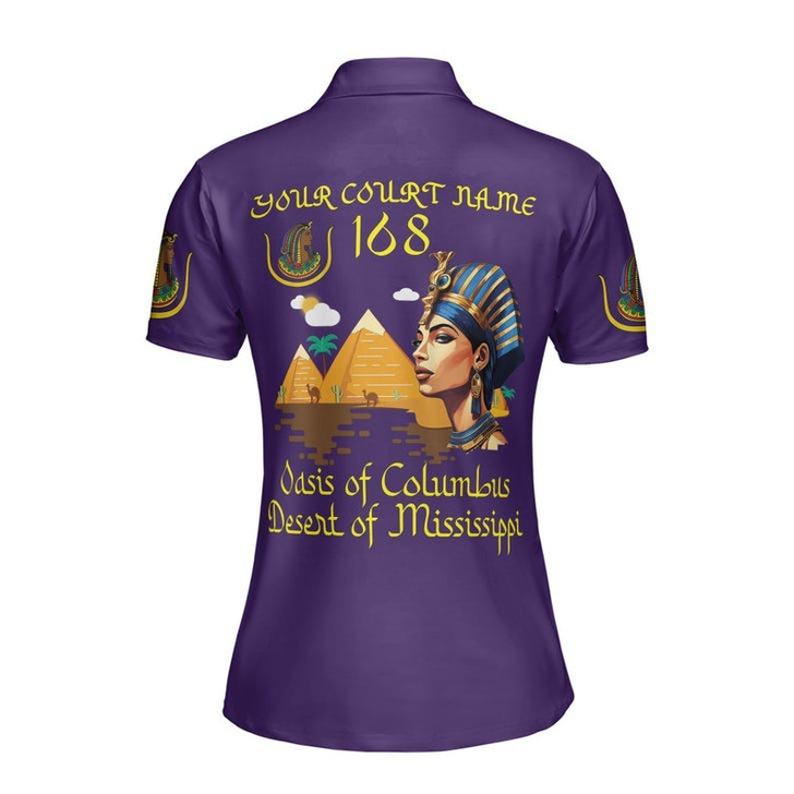 Custom Court Name Imperial Court Pyramid Egyptian Queen Patriotic Women's Polo Shirt S-5XL