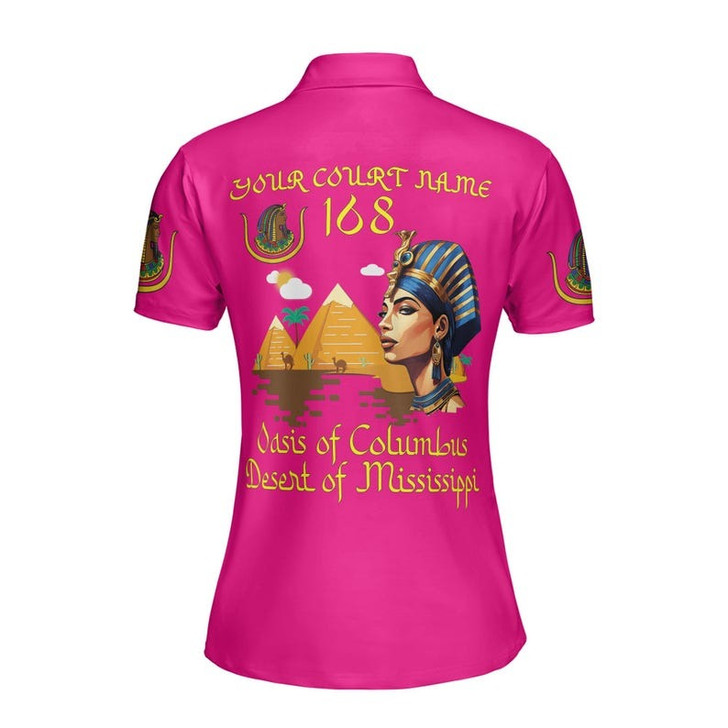 Custom Court Name Imperial Court Pyramid Egyptian Queen Patriotic Women's Polo Shirt S-5XL
