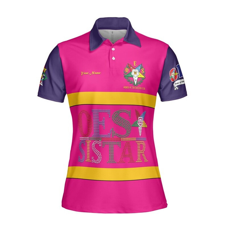 Custom Chapter Name OES Order Of The Eastern Star Sistar PHA FATAL Women's Polo Shirt Size S-5XL