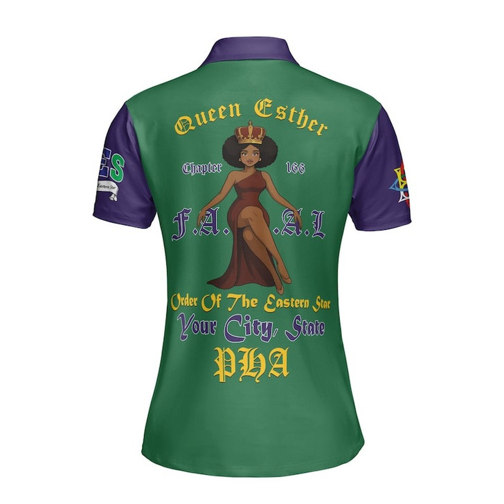 Custom Chapter Name OES Order Of The Eastern Star Sistar PHA FATAL Women's Polo Shirt Size S-5XL