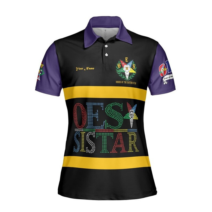 Custom Chapter Name OES Order Of The Eastern Star Sistar PHA FATAL Women's Polo Shirt Size S-5XL