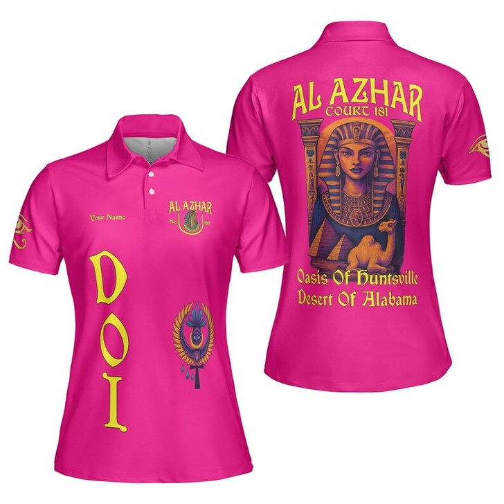 Custom Name DOI Daughters Of Isis Echoes of the Nile AEAONMS Multi Color Women's Polo Shirt Size S-5XL