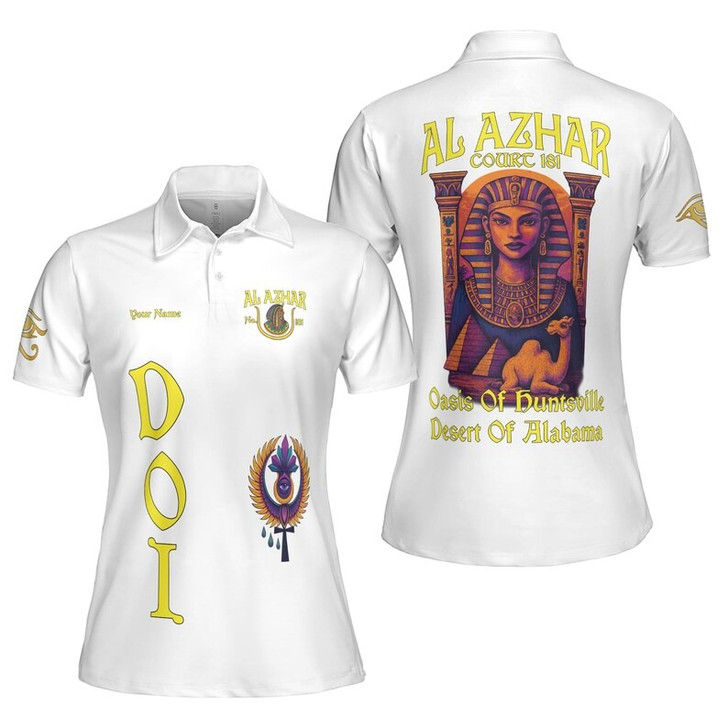 Custom Name DOI Daughters Of Isis Echoes of the Nile AEAONMS Multi Color Women's Polo Shirt Size S-5XL