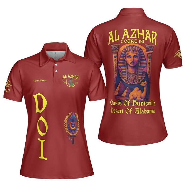 Custom Name DOI Daughters Of Isis Echoes of the Nile AEAONMS Multi Color Women's Polo Shirt Size S-5XL