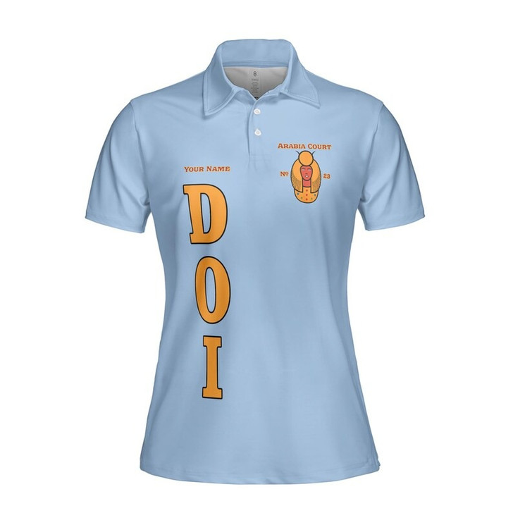 Personalized Name DOI York Rite Daughter Of Isis Masonic 3D Women's Polo Shirt Size S-5XL