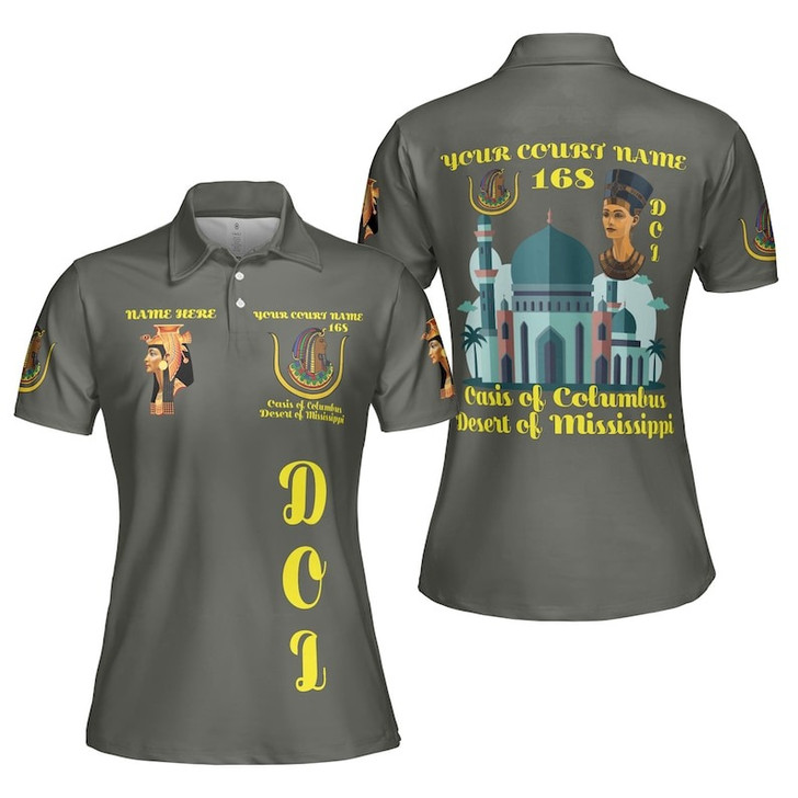 Custom Name DOI Daughters Of Isis DAUGHTERS TEMPLE Scene Shriners Aeaonms Women's Polo Shirt Size S-5XL