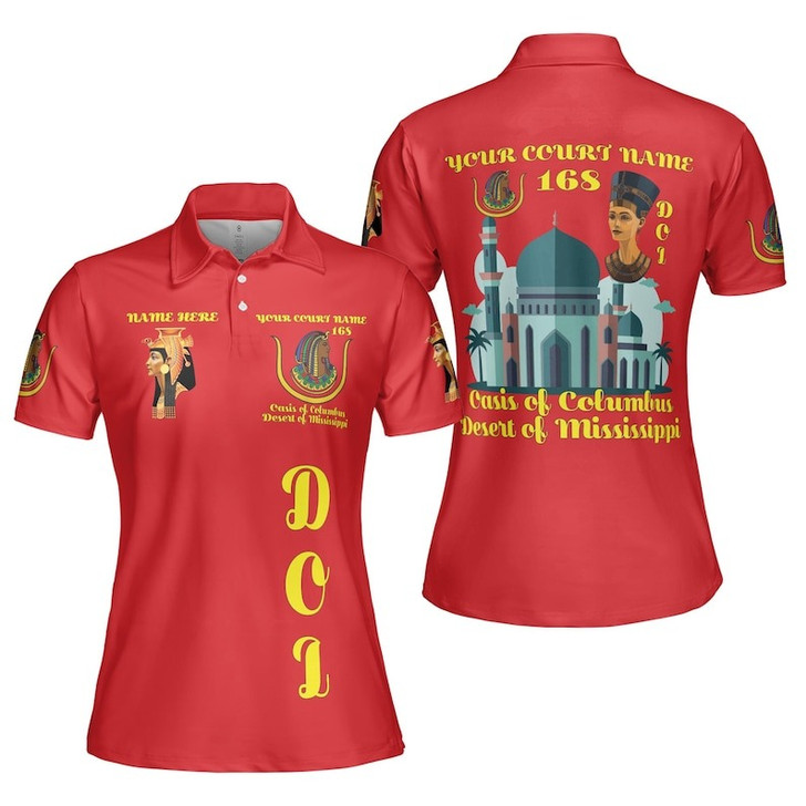 Custom Name DOI Daughters Of Isis DAUGHTERS TEMPLE Scene Shriners Aeaonms Women's Polo Shirt Size S-5XL