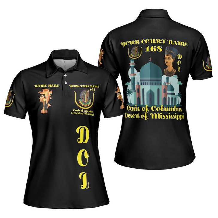Custom Name DOI Daughters Of Isis DAUGHTERS TEMPLE Scene Shriners Aeaonms Women's Polo Shirt Size S-5XL