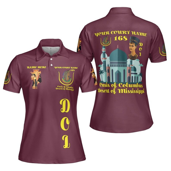 Custom Name DOI Daughters Of Isis DAUGHTERS TEMPLE Scene Shriners Aeaonms Women's Polo Shirt Size S-5XL