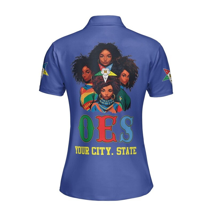Custom Name OES Sistar Order Of The Eastern Star Women's Polo Shirt Size S-5XL