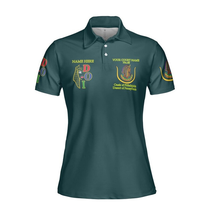 Custom Name DOI Daughters Of Isis Night Scene Shriners Aeaonms Women's Polo Shirt Size S-5XL