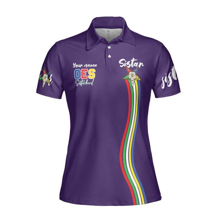 Custom Name Order of the Eastern Star Masonic Lodge OES Women's Polo Shirt Size S-5XL