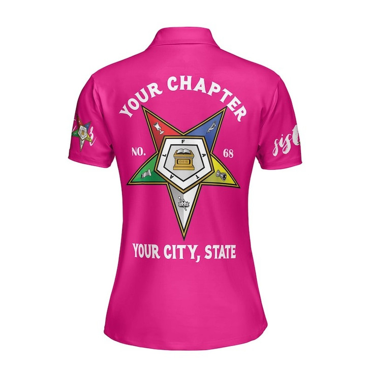 Custom Name Order of the Eastern Star Masonic Lodge OES Women's Polo Shirt Size S-5XL