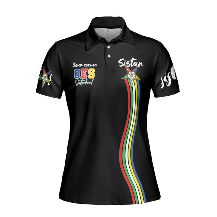Custom Name Order of the Eastern Star Masonic Lodge OES Women's Polo Shirt Size S-5XL