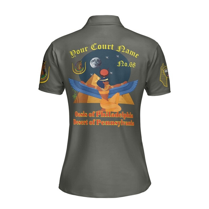 Custom Name DOI Daughters Of Isis ISIS WINGS Out Shriners Aeaonms Women's Polo Shirt Size S-5XL