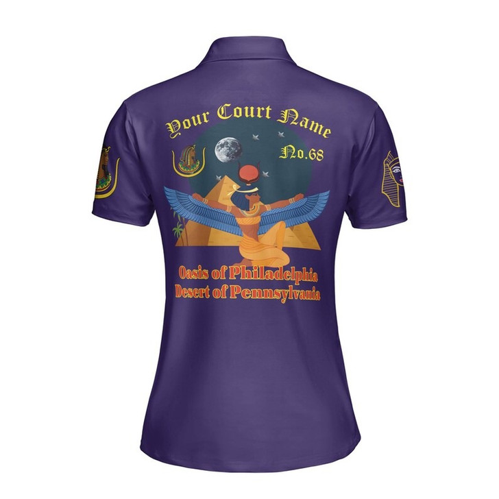 Custom Name DOI Daughters Of Isis ISIS WINGS Out Shriners Aeaonms Women's Polo Shirt Size S-5XL