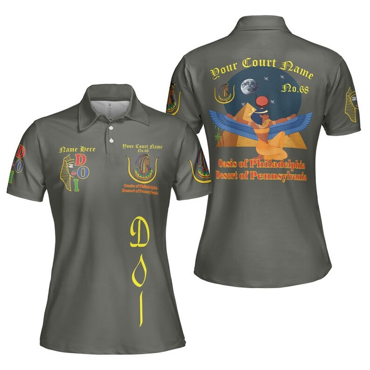 Custom Name DOI Daughters Of Isis ISIS WINGS Out Shriners Aeaonms Women's Polo Shirt Size S-5XL