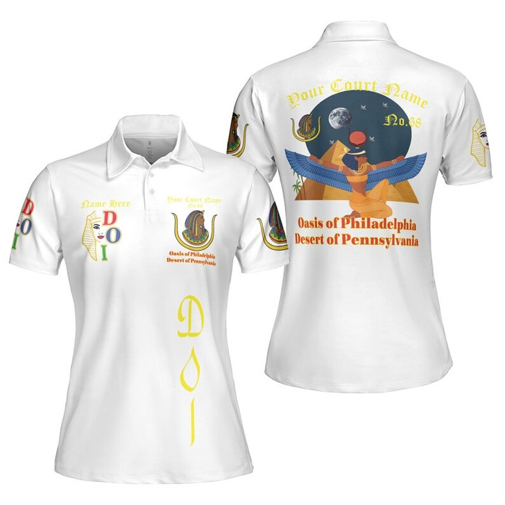 Custom Name DOI Daughters Of Isis ISIS WINGS Out Shriners Aeaonms Women's Polo Shirt Size S-5XL