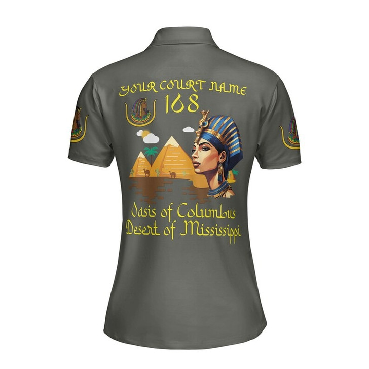 Custom Name DOI Daughters Of Isis PYRAMID QUEEN Shriners Aeaonms Women's Polo Shirt Size S-5XL