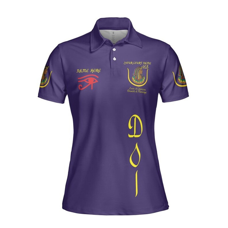 Custom Name DOI Daughters Of Isis PYRAMID QUEEN Shriners Aeaonms Women's Polo Shirt Size S-5XL