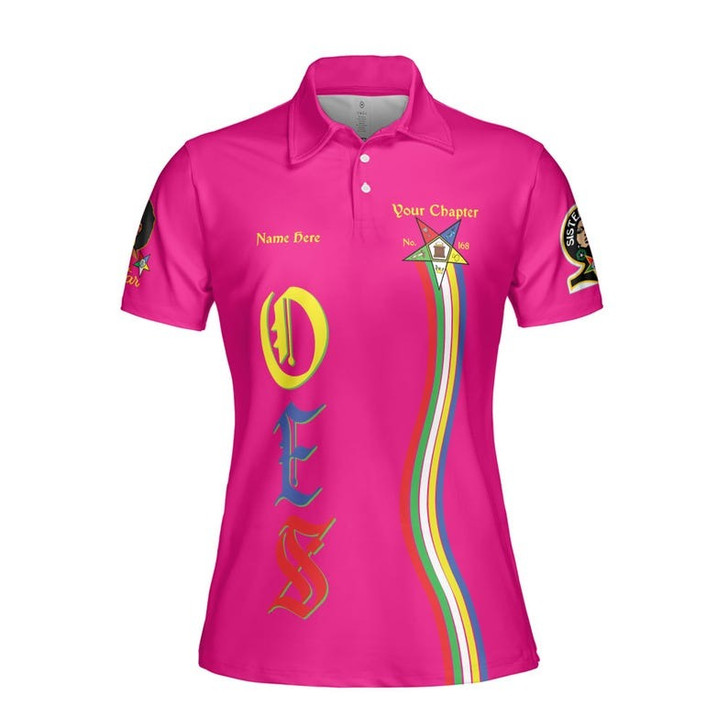 Custom Chapter Name OES Order of the Eastern Star Masonic Destined To Shine Women's Polo Shirt Size S-5XL