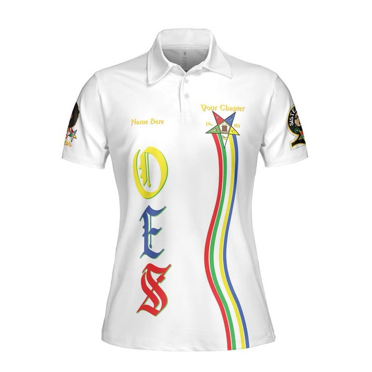 Custom Chapter Name OES Order of the Eastern Star Masonic Destined To Shine Women's Polo Shirt Size S-5XL