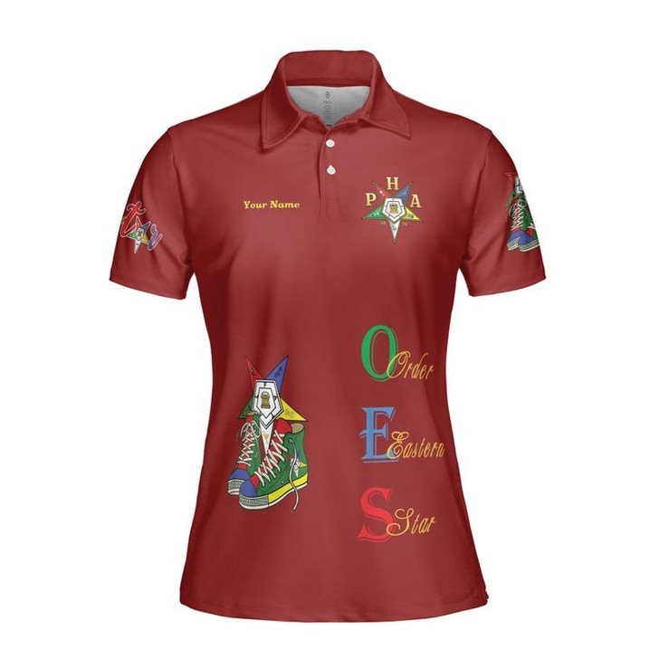 Custom Chapter Name OES Order of the Eastern Sister Destined To Shine Women's Polo Shirt Size S-5XL