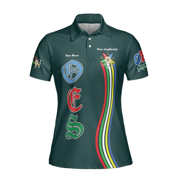 Custom Chapter Name OES Order Of The Eastern Star 1850 Electa Adah Ruth Esther Martha Women's Polo Shirt Size S-5XL